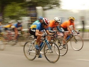 Cyclists race during the first stage of the BTV international cycling tour on March 9 in the north -central province of Quang Tri. (Filed photo)
